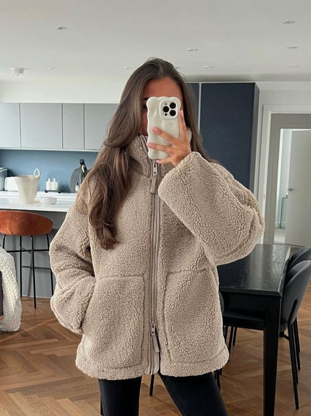 Women Oversized Chic Fleece Jacket