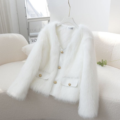 Veste en fourrure floue pour femmes Chic & Stil