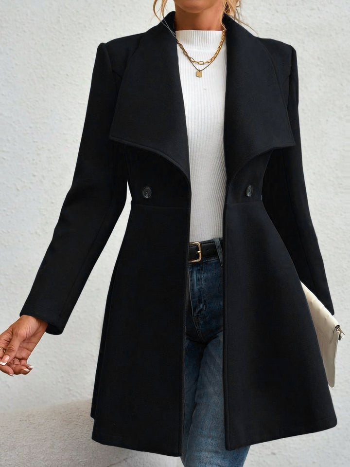 Ladies Trends Fin Lapel Coat Lune London