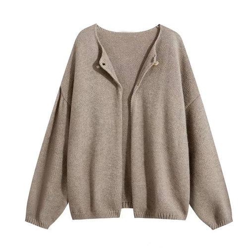 Oversized knit jacket for women with soft textures and open front Amarae