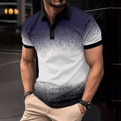 Chic and Stylish Dynamic Gradient Polo Shirt for Men