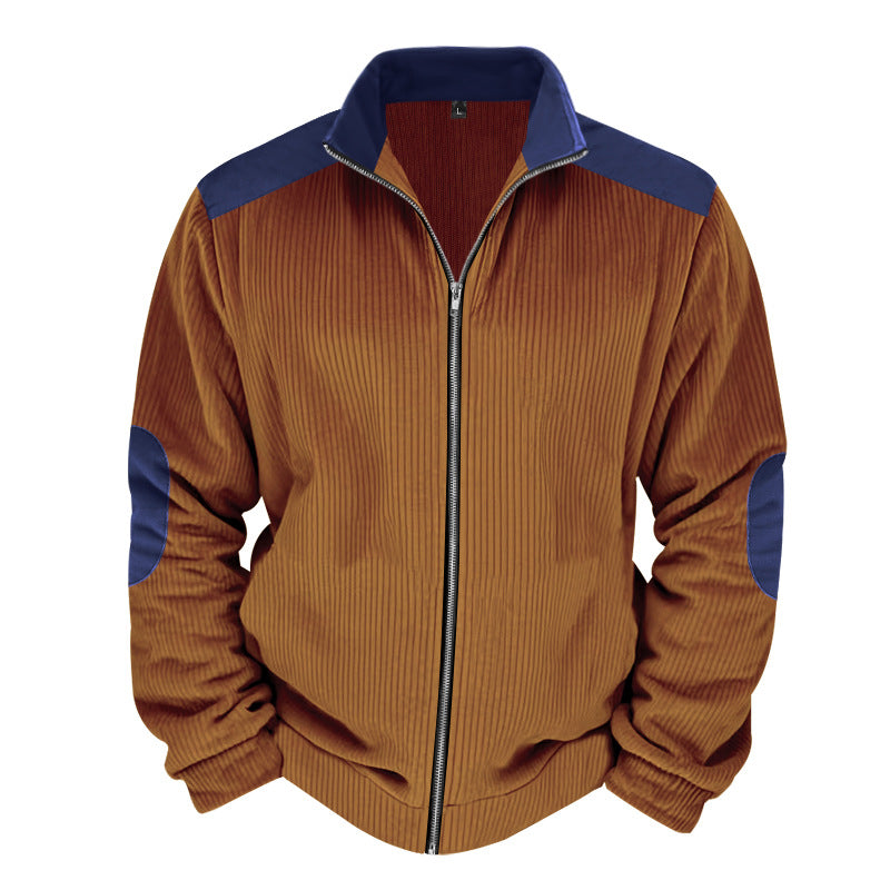 Sporty zip-up jacket for men with ribbed structure and contrasting sleeves Lune London