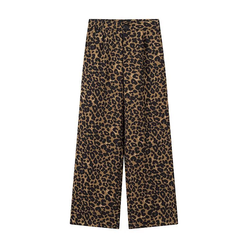 Lune London Women's Leopard Print Palazzo Pants
