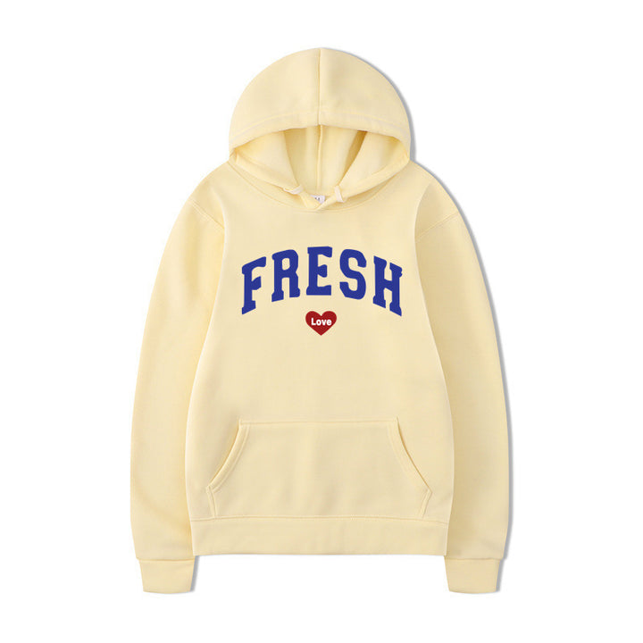 Women's hoodie with playful lettering and soft inner fleece Lune London