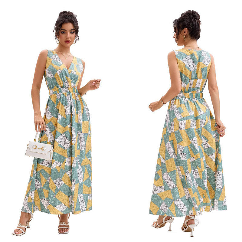 Lune London geometric print maxi dress for women