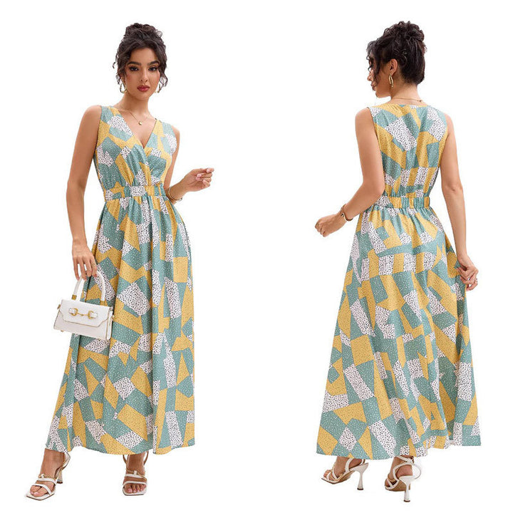 Lune London geometric print maxi dress for women