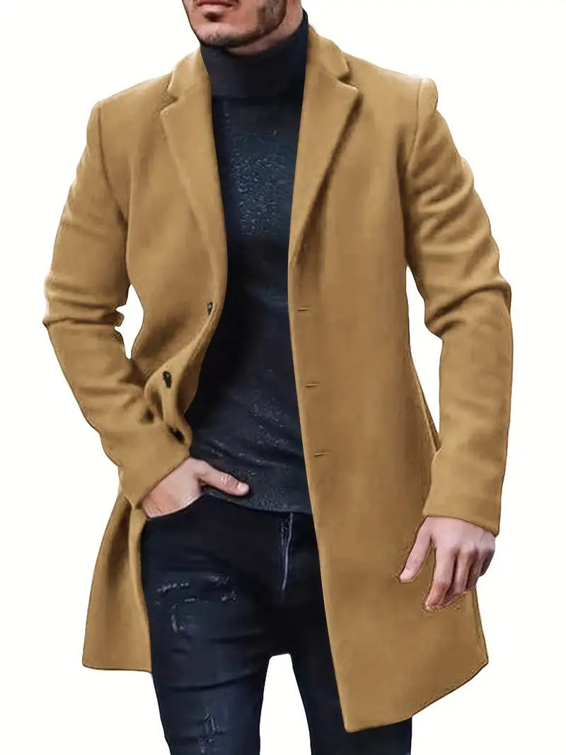 Elegant wool coat for men with classic lapels and modern cut Lune London
