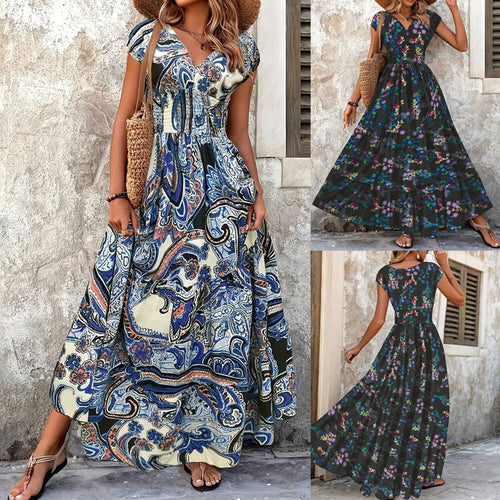 Women’s maxi dress with floral paisley pattern and flattering cut Amarae
