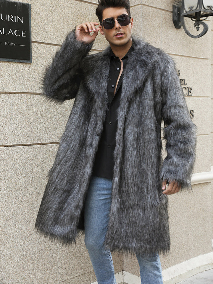 Elegant faux fur coat for men in a layered look Lune London