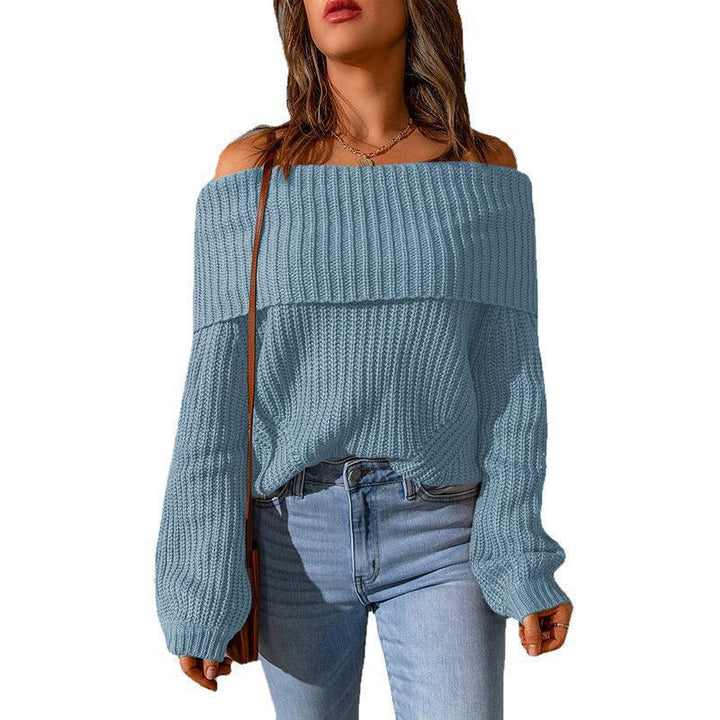 Comfortable knit sweater with off-the-shoulder Lune London