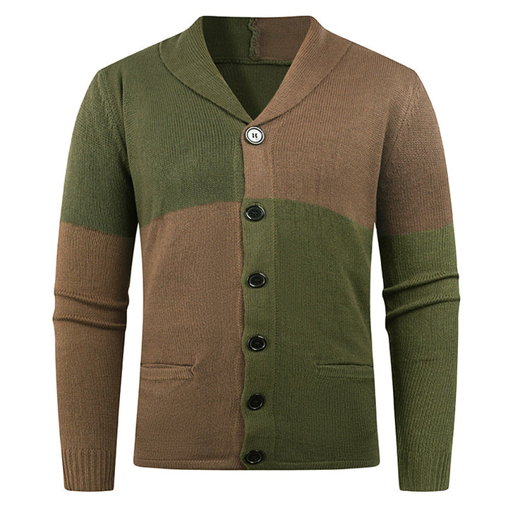 Men's knitted jacket with modern braid pattern and practical pockets Lune London