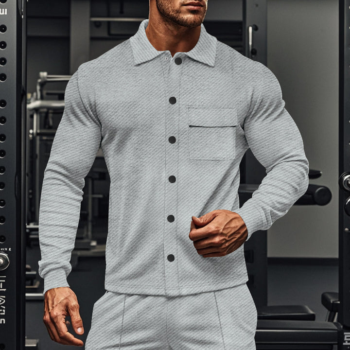 Structured long-sleeve shirt for men with practical chest pocket Lune London