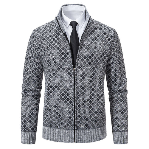 Men's knit jacket with high-quality textured pattern and zipper Amarae