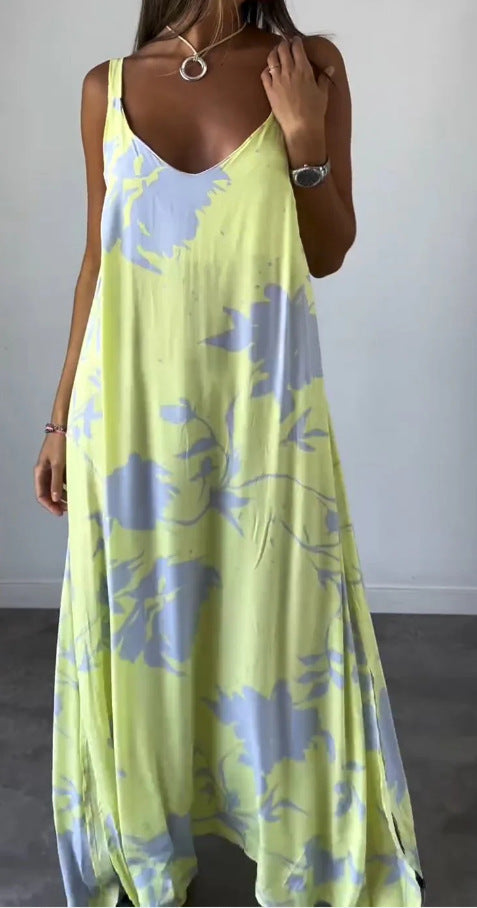 Maxi dress for women with floral pattern and fluid cut Lune London