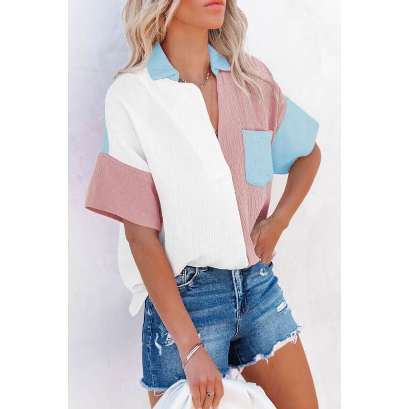 Color-block button-up shirt for women Lune London