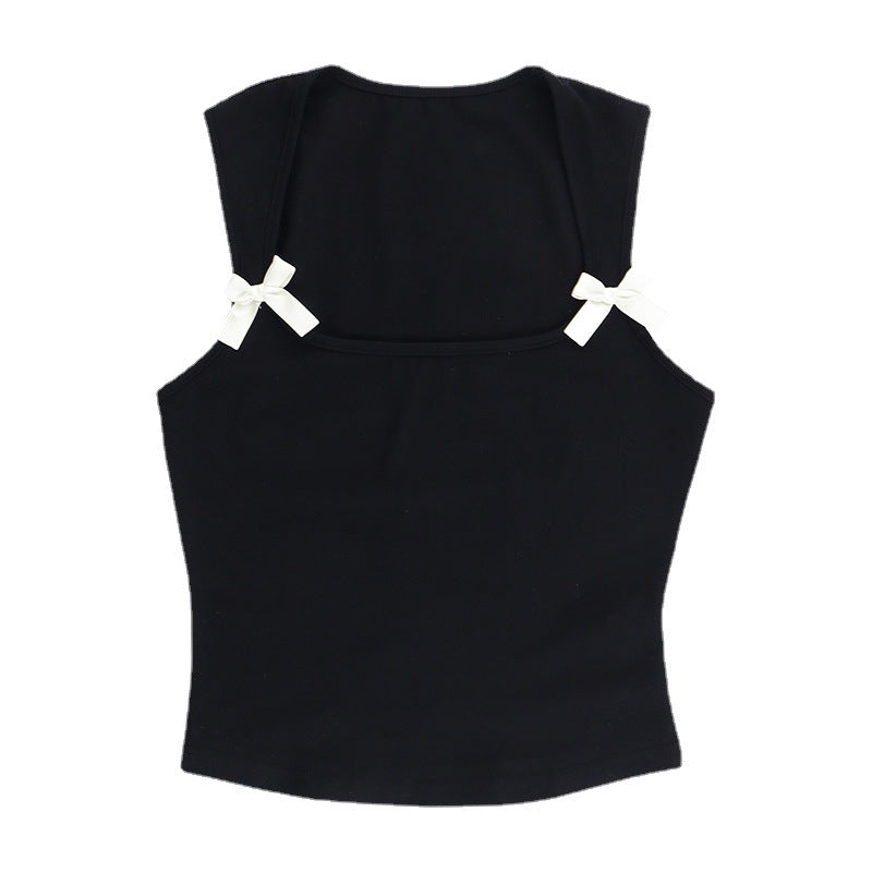 Ladies elegant sleeveless top with bow details Lune London