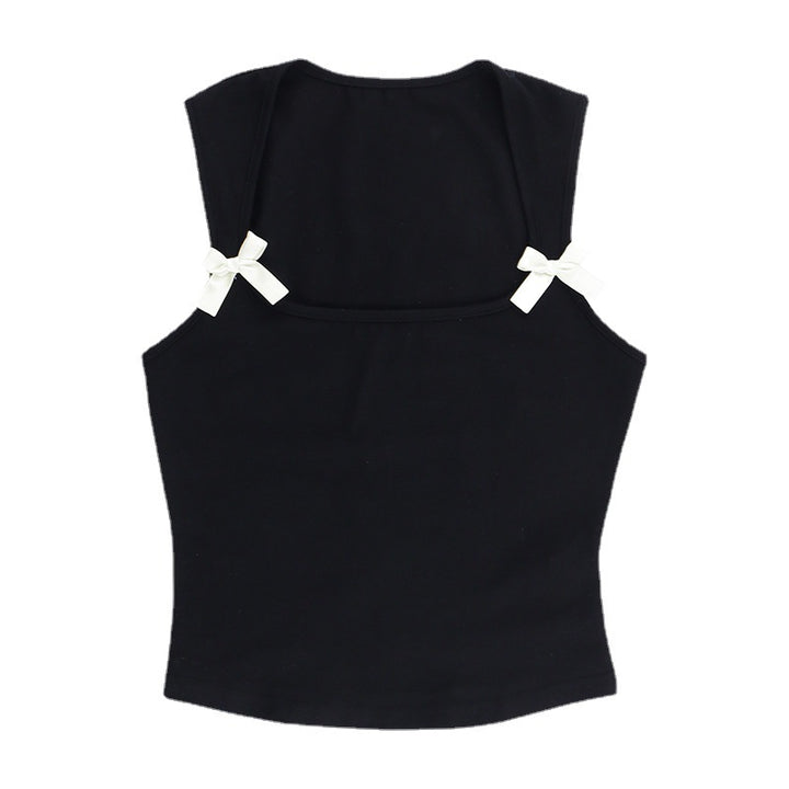 Ladies elegant sleeveless top with bow details Lune London