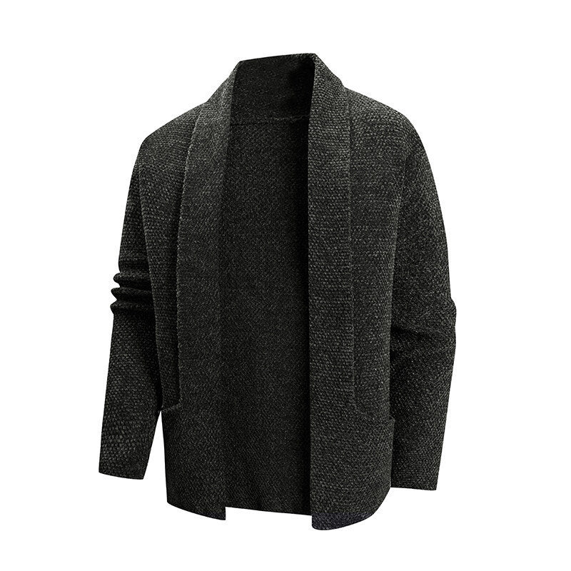 Ladies casual cardigan with open collar and modern chic and style details