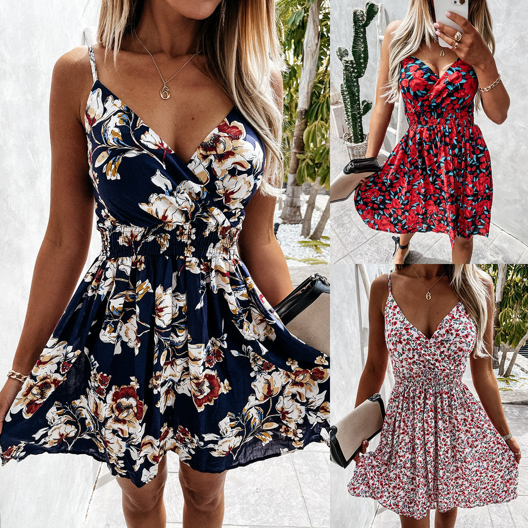Lune London floral print sleeveless wrap dress