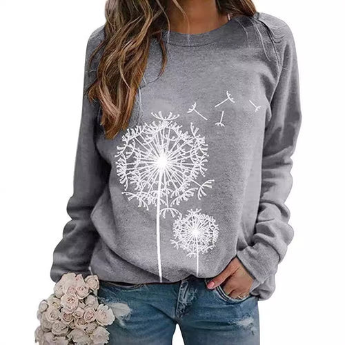 Women's sweatshirt with elegant dandelion motif Amarae