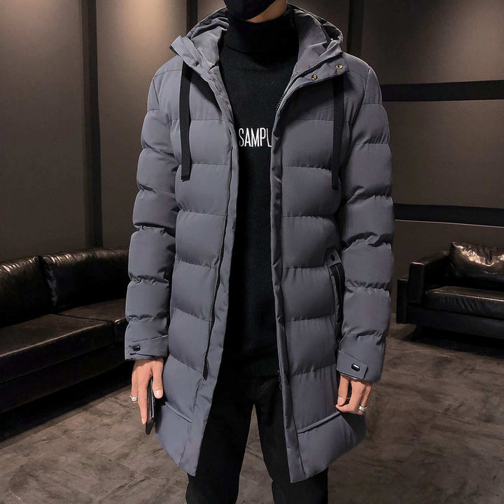 Long insulated puffer jacket for men with hood Amarae