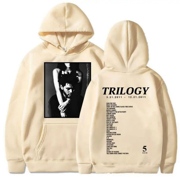 Women's hoodie with artistic photo print and unique lettering Lune London