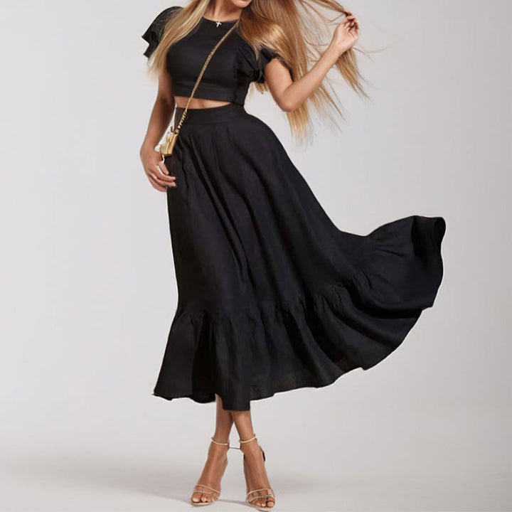 Ensemble Élégant Sage pour Femmes avec Ourlets Volants Chic & Stil