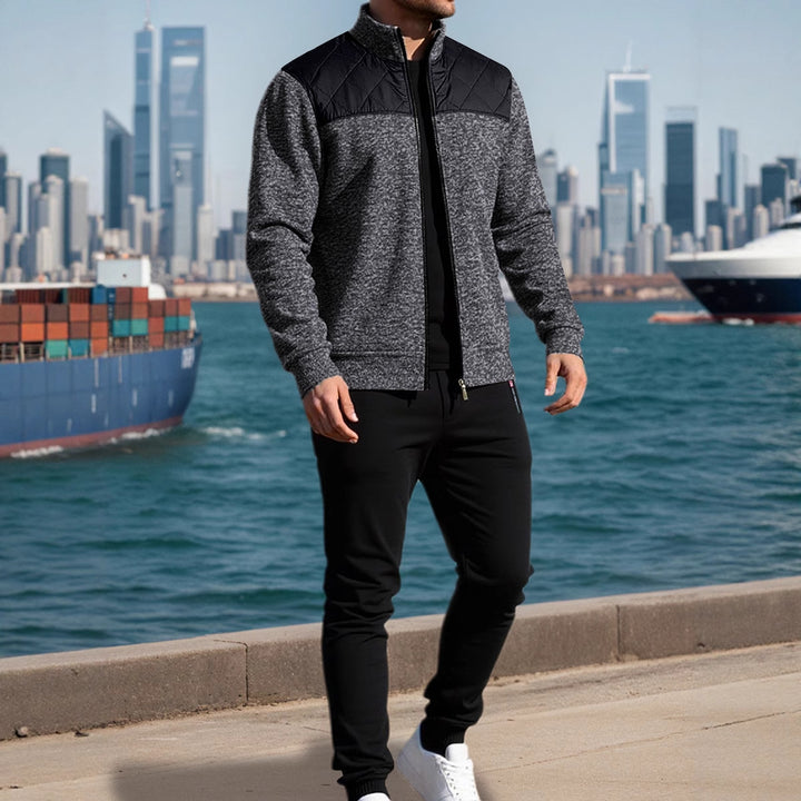 Men's sports jacket with a horizontal rib pattern and a slightly padded shoulder area Lune London