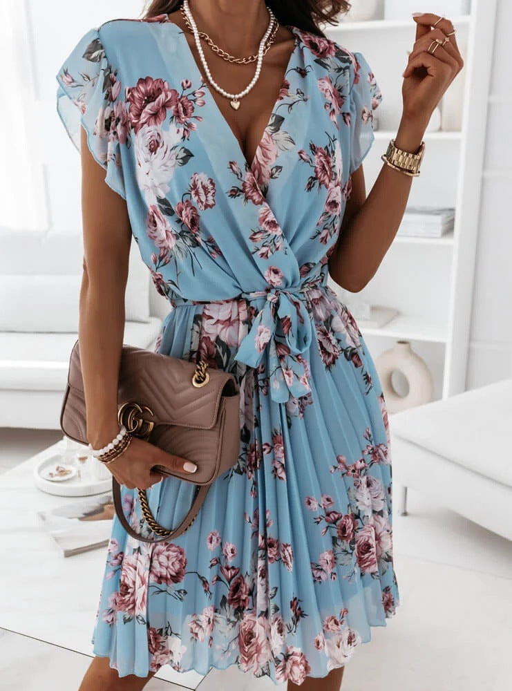 Flower dress for women with ruffled sleeves Lune London