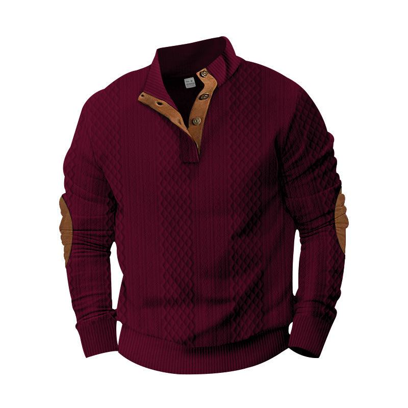 Trendy knitted sweater for men with a modern button design and a textured fabric Lune London