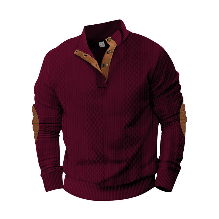 Trendy knitted sweater for men with a modern button design and a textured fabric Lune London