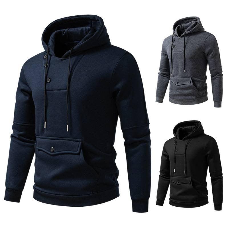 Men Stylish Hooded Sweatshirts with Chic and Stylish Button Details