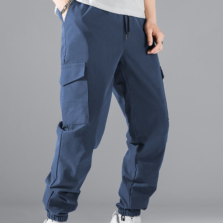 Men's cargo training pants with convenient side pockets and elastic waistband Lune London