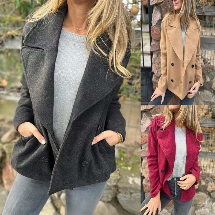 Ladies classic wool double-breasted coat Lune London