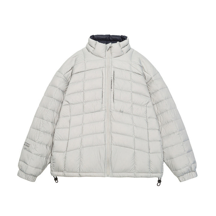 Unisex Short Boxy Insulation Jacket with Light Thermal Padding, High Stand-Up Collar and Drawstring Hem Amarae