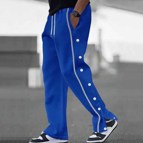 Men's sporty leisure pants with snap button detail and elastic waistband Amarae