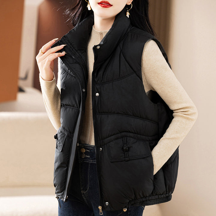 Lady sleeveless down jacket with high collar Amarae