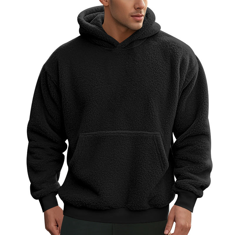 Men's Fleece Hoodie with kangaroo pocket and modern cut Lune London
