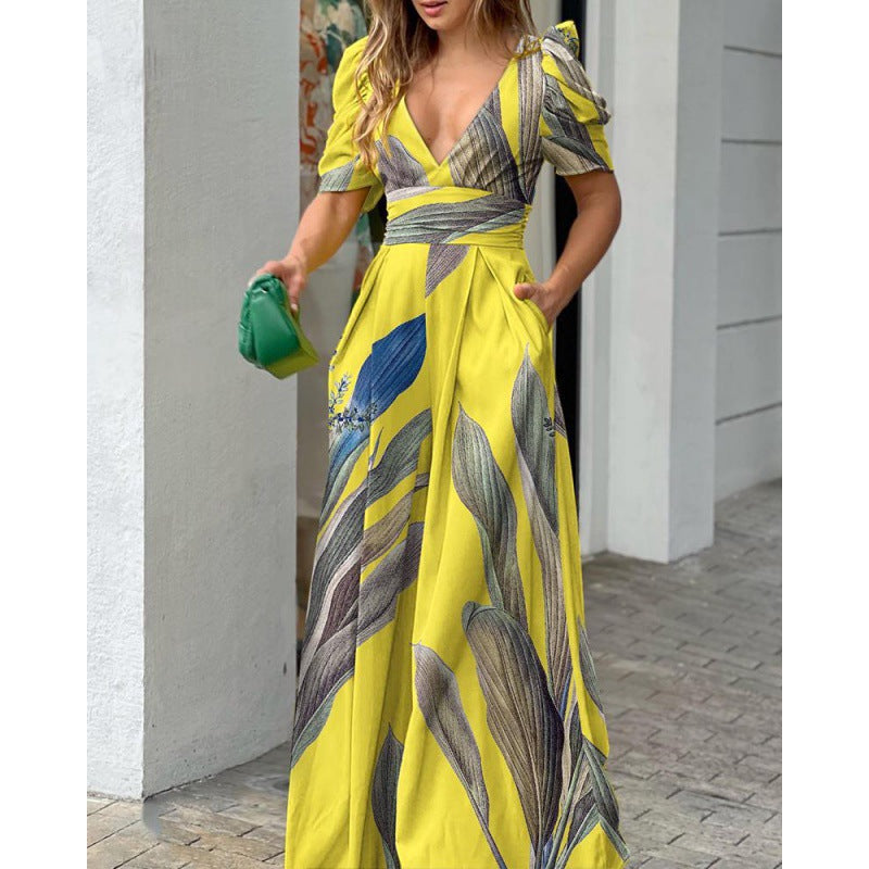 Tropical Floral Printed Maxi Dress Women Lune London
