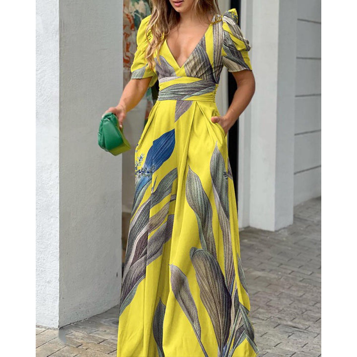 Tropical Floral Printed Maxi Dress Women Lune London