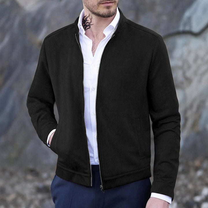 Men's fleece jacket with modern stand-up collar and soft inner lining Lune London
