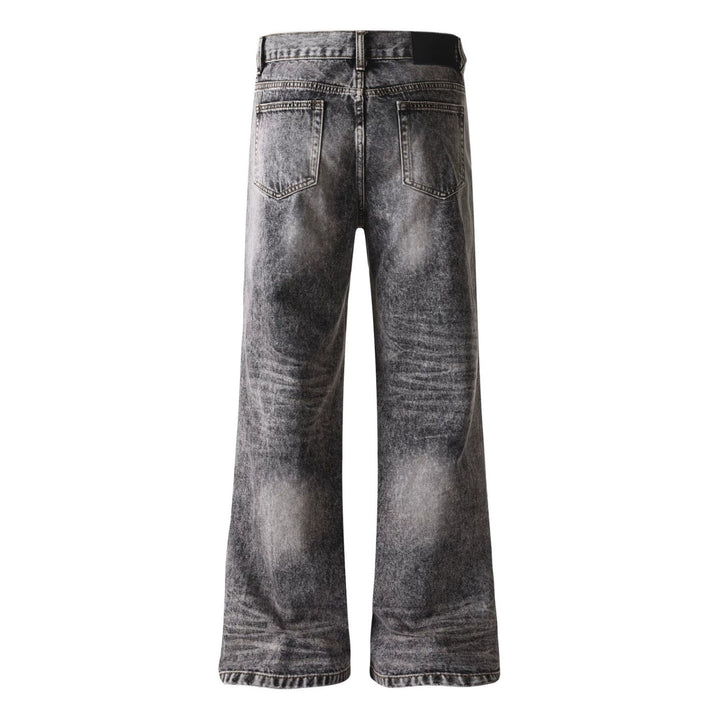 Women's wide cropped jeans with high waist and used effect Amarae