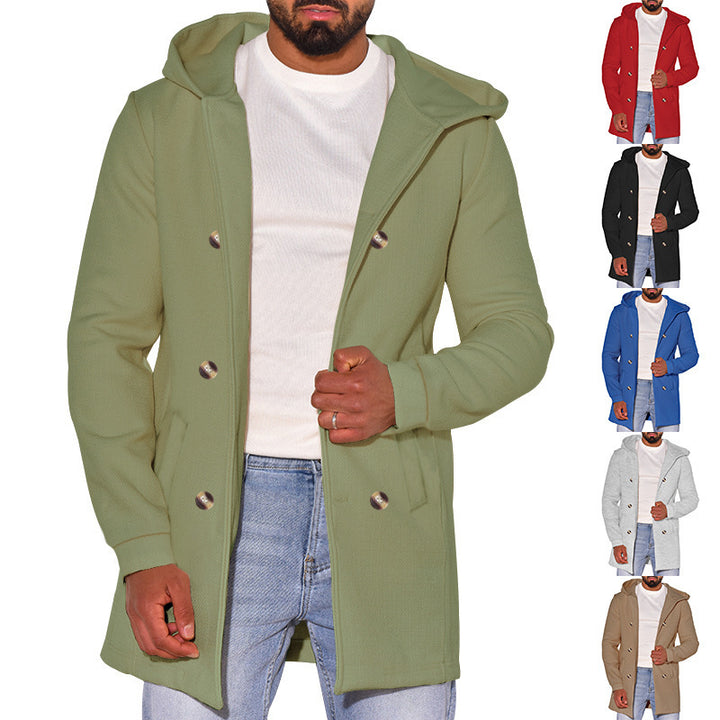 Trendy coat for men with removable hood and double-breasted buttons Lune London