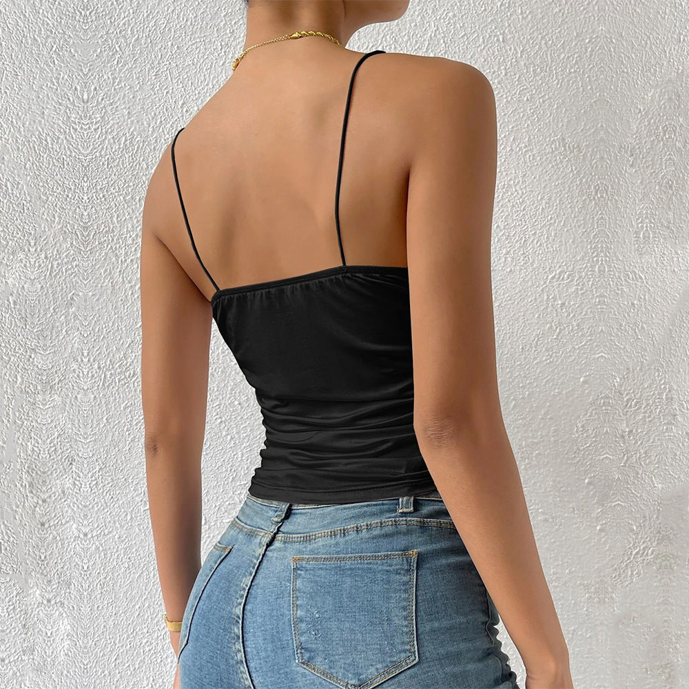 Top ajusté pour femmes avec décolleté en V et fronces Chic & Stil
