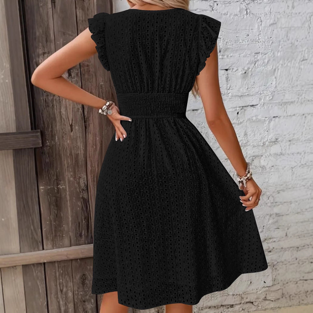 Lune London Women's Fluid A-line Dress with Lace
