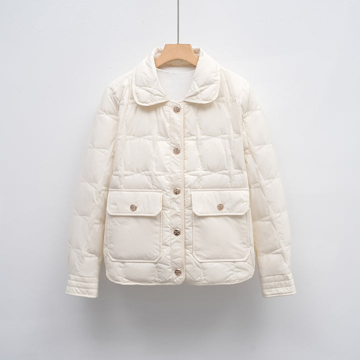Fashionable women's quilted jacket with pockets and button closure Lune London