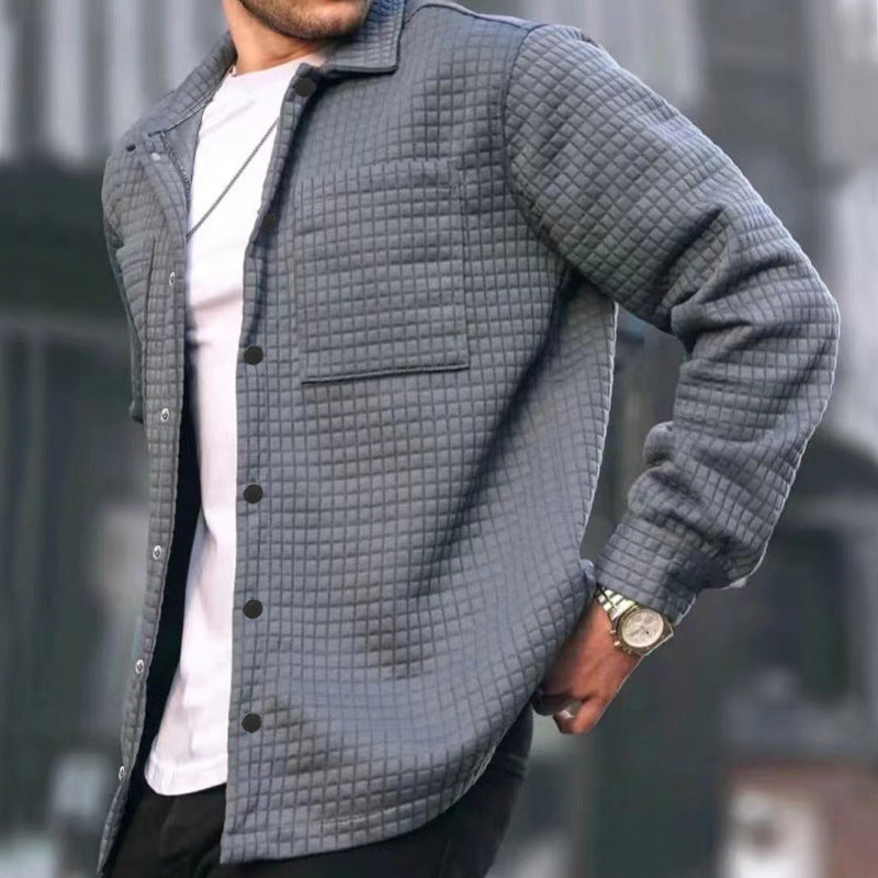 Men's knitted jacket with a structured surface and practical pockets Lune London