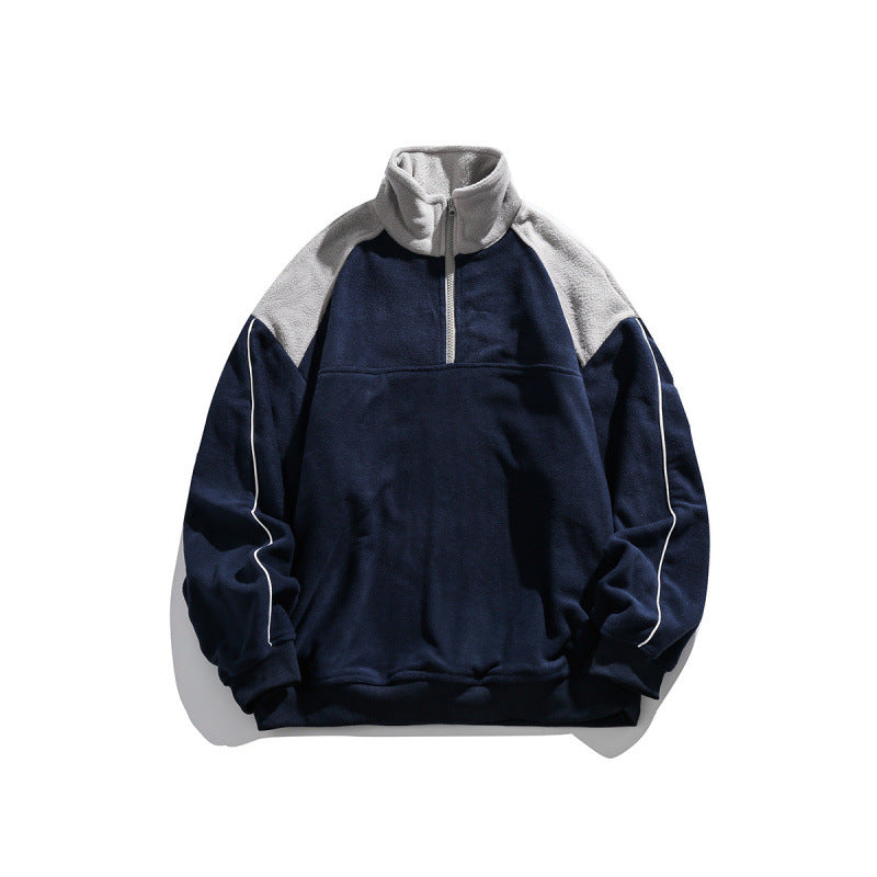 Unisex Oversize-Fleece-Halfzip-Pullover with high collar and raglan sleeves Amarae