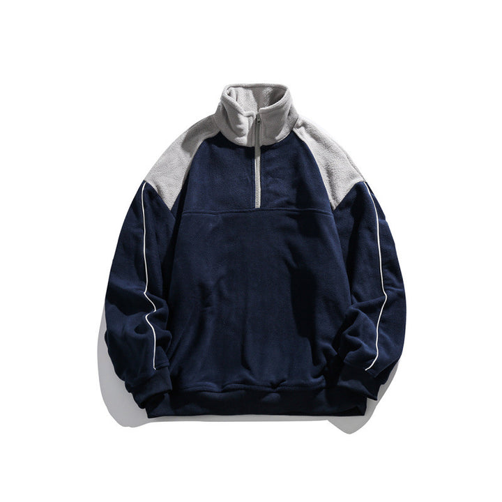 Unisex Oversize-Fleece-Halfzip-Pullover with high collar and raglan sleeves Amarae