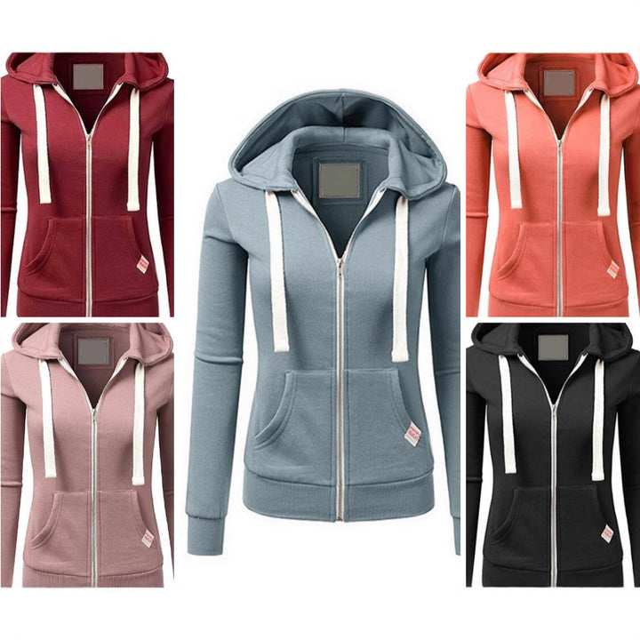 Women's zip-up hoodie fitted sweatshirt made from cotton blend Amarae